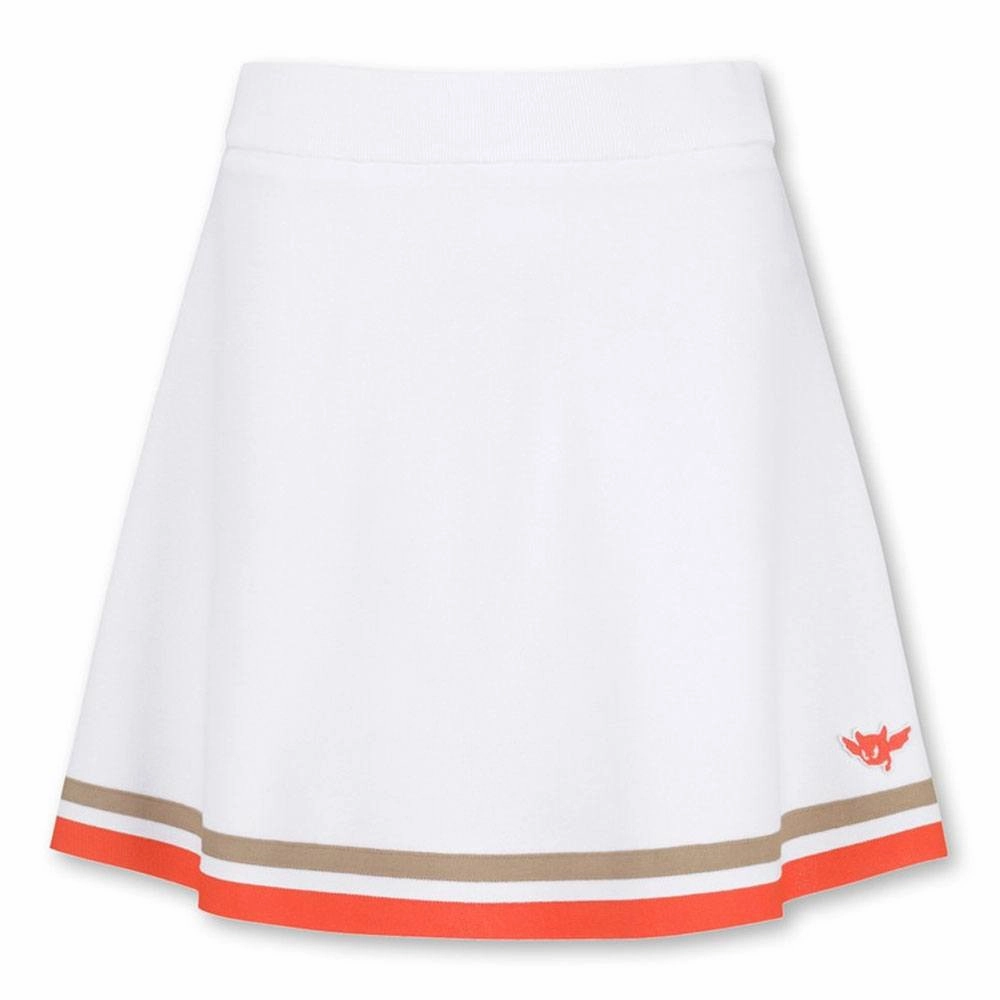 WAAC Athletic Tipping A-Line Knit Golf Skort White - SS24 Women