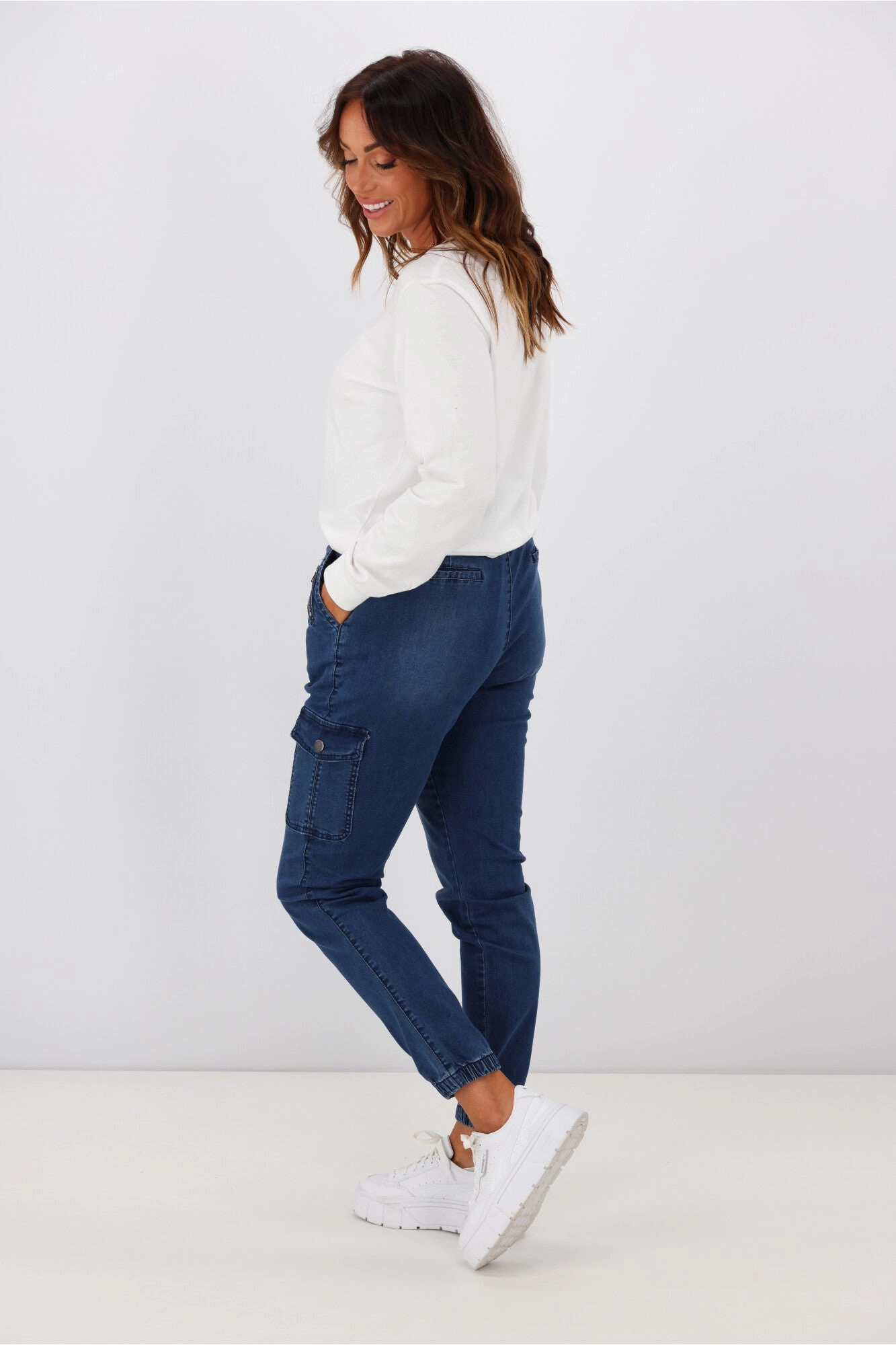 Wakee Denim Billie Cargo Jean Blue