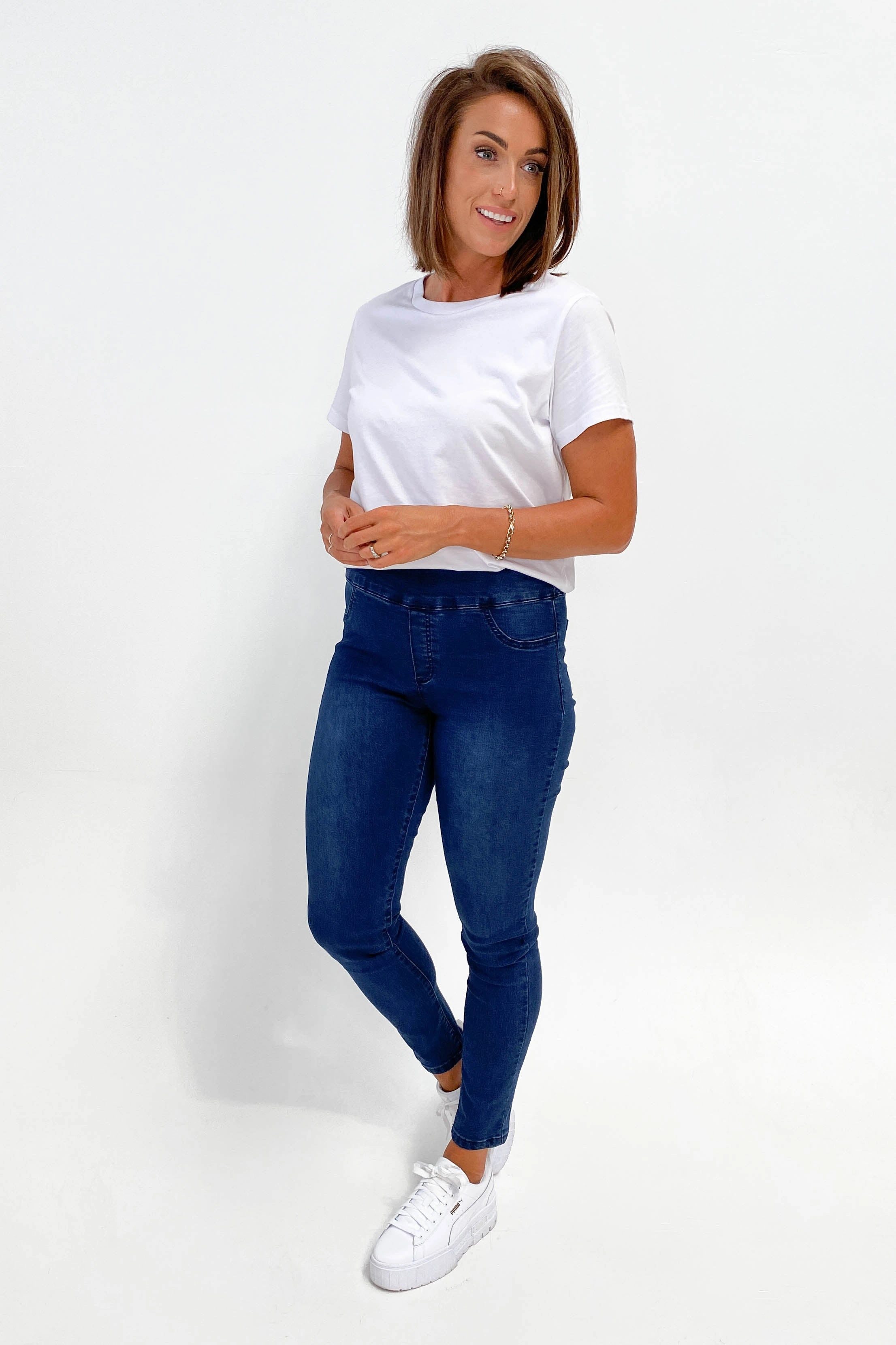 Wakee Denim Moxy Pull On Jean Dark Blue