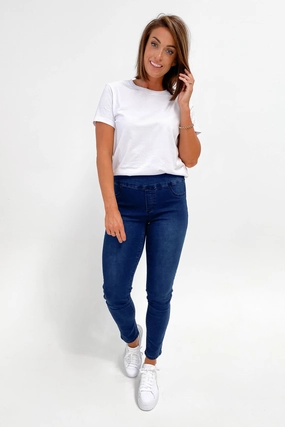 Wakee Denim Moxy Pull On Jean Dark Blue