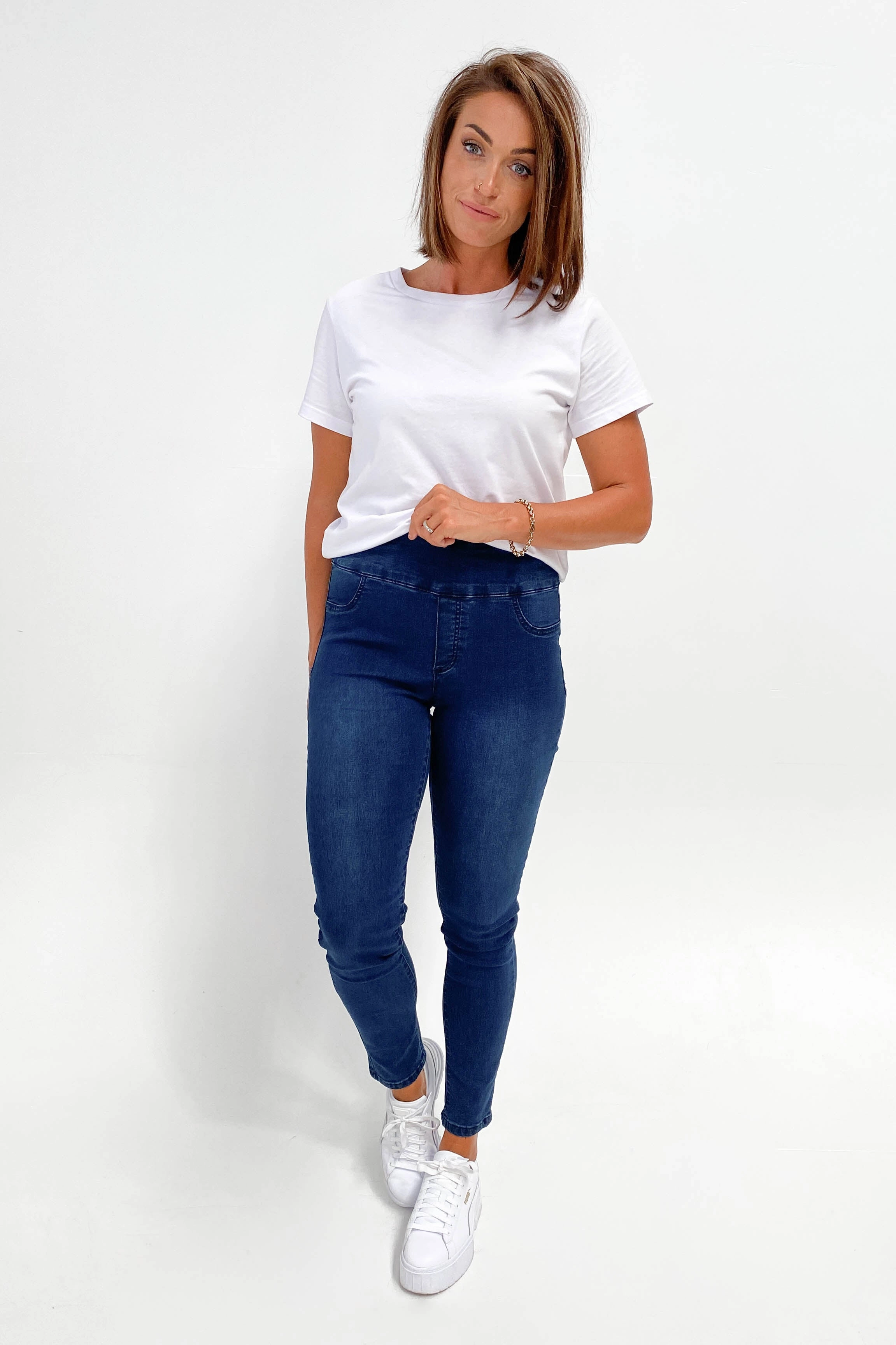 Wakee Denim Moxy Pull On Jean Dark Blue