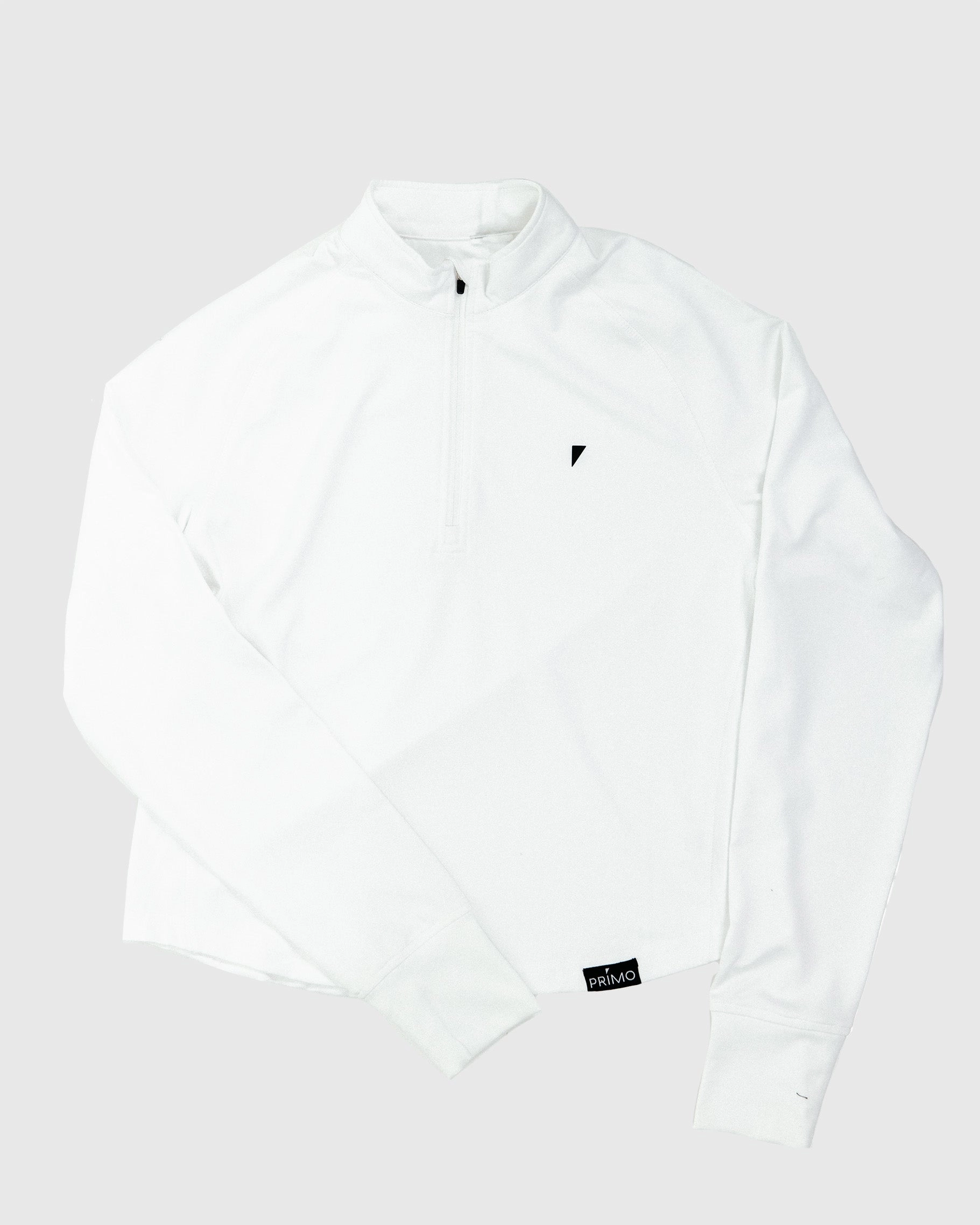 Women's White Crop Quarterzip
